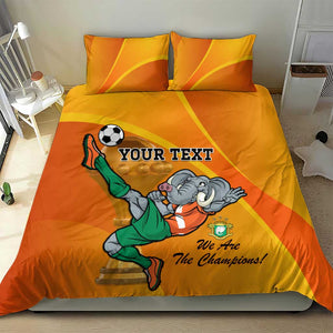 Custom Ivory Coast Football Bedding Set 2024 Mascot With Champions Trophy