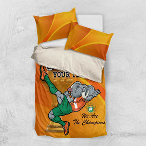 Custom Ivory Coast Football Bedding Set 2024 Mascot With Champions Trophy