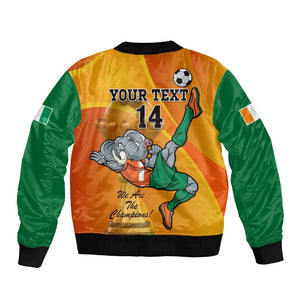 Custom Ivory Coast Football Bomber Jacket 2024 Mascot With Champions Trophy