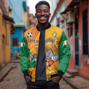 Custom Ivory Coast Football Bomber Jacket 2024 Mascot With Champions Trophy