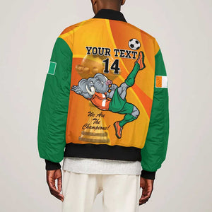 Custom Ivory Coast Football Bomber Jacket 2024 Mascot With Champions Trophy