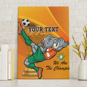 Custom Ivory Coast Football Canvas Wall Art 2024 Mascot With Champions Trophy