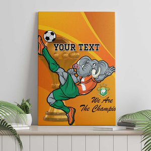 Custom Ivory Coast Football Canvas Wall Art 2024 Mascot With Champions Trophy