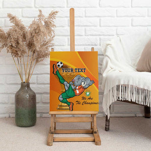 Custom Ivory Coast Football Canvas Wall Art 2024 Mascot With Champions Trophy