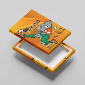 Custom Ivory Coast Football Canvas Wall Art 2024 Mascot With Champions Trophy