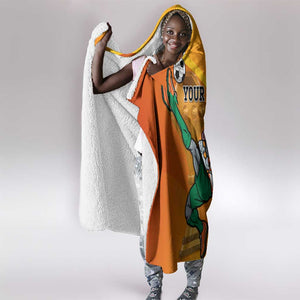 Custom Ivory Coast Football Hooded Blanket 2024 Mascot With Champions Trophy