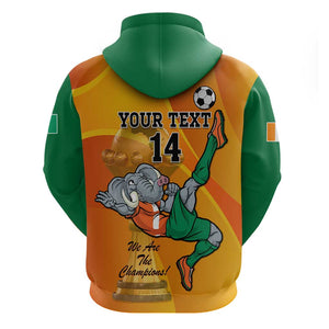 Custom Ivory Coast Football Hoodie 2024 Mascot With Champions Trophy