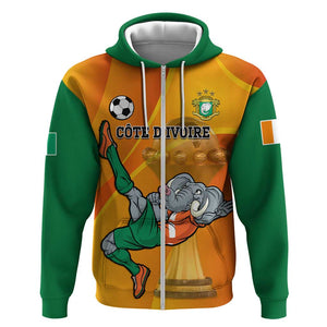 Custom Ivory Coast Football Hoodie 2024 Mascot With Champions Trophy