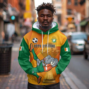 Custom Ivory Coast Football Hoodie 2024 Mascot With Champions Trophy