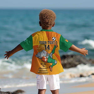 Custom Ivory Coast Football Kid Hawaiian Shirt 2024 Mascot With Champions Trophy