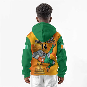 Custom Ivory Coast Football Kid Hoodie 2024 Mascot With Champions Trophy