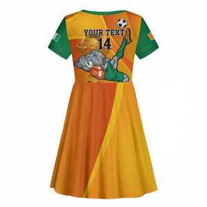 Custom Ivory Coast Football Kid Short Sleeve Dress 2024 Mascot With Champions Trophy