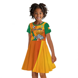 Custom Ivory Coast Football Kid Short Sleeve Dress 2024 Mascot With Champions Trophy