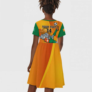 Custom Ivory Coast Football Kid Short Sleeve Dress 2024 Mascot With Champions Trophy