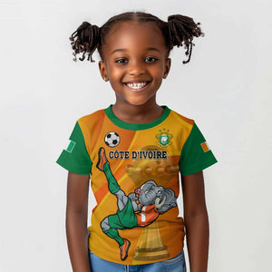 Custom Ivory Coast Football Kid T shirt 2024 Mascot With Champions Trophy