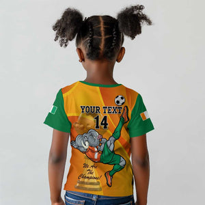 Custom Ivory Coast Football Kid T shirt 2024 Mascot With Champions Trophy