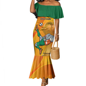 Custom Ivory Coast Football Mermaid Dress 2024 Mascot With Champions Trophy