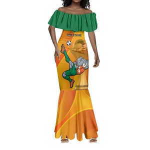 Custom Ivory Coast Football Mermaid Dress 2024 Mascot With Champions Trophy