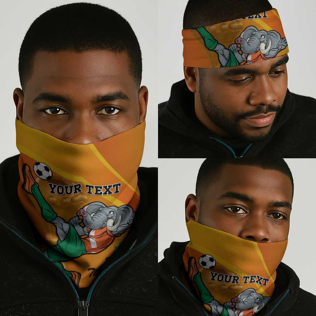 Custom Ivory Coast Football Neck Gaiter 2024 Mascot Champions Trophy LT14