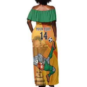 Custom Ivory Coast Football Off Shoulder Maxi Dress 2024 Mascot With Champions Trophy