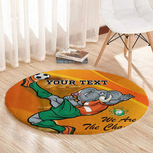 Custom Ivory Coast Football Round Carpet 2024 Mascot With Champions Trophy