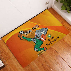 Custom Ivory Coast Football Rubber Doormat 2024 Mascot With Champions Trophy