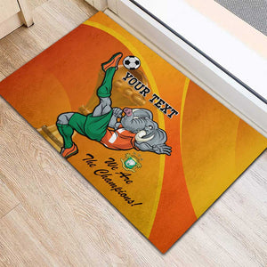 Custom Ivory Coast Football Rubber Doormat 2024 Mascot With Champions Trophy