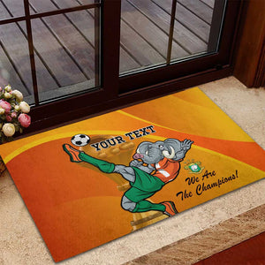 Custom Ivory Coast Football Rubber Doormat 2024 Mascot With Champions Trophy