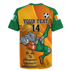Custom Ivory Coast Football Rugby Jersey 2024 Mascot With Champions Trophy