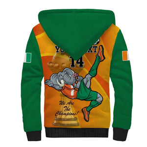 Custom Ivory Coast Football Sherpa Hoodie 2024 Mascot With Champions Trophy