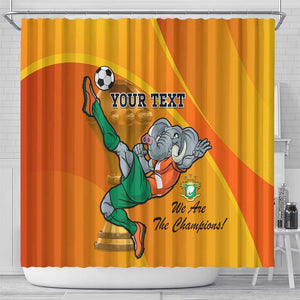 Custom Ivory Coast Football Shower Curtain 2024 Mascot With Champions Trophy