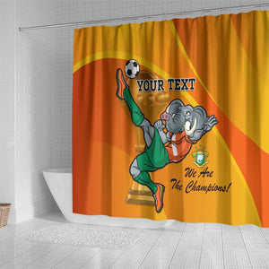 Custom Ivory Coast Football Shower Curtain 2024 Mascot With Champions Trophy