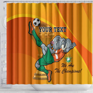 Custom Ivory Coast Football Shower Curtain 2024 Mascot With Champions Trophy