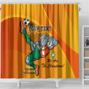 Custom Ivory Coast Football Shower Curtain 2024 Mascot With Champions Trophy