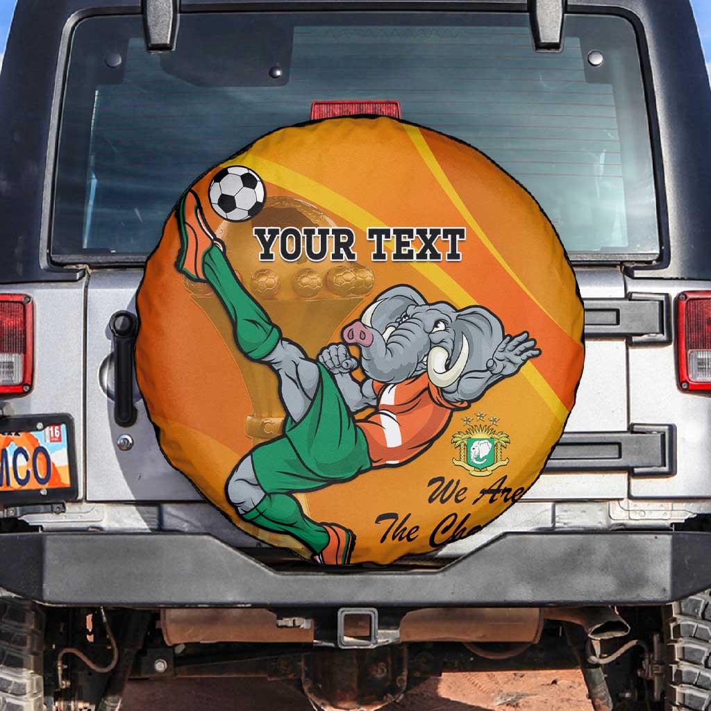 Custom Ivory Coast Football Spare Tire Cover 2024 Mascot With Champions Trophy