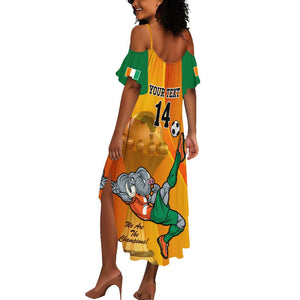 Custom Ivory Coast Football Summer Maxi Dress 2024 Mascot With Champions Trophy