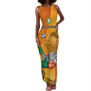 Custom Ivory Coast Football Tank Maxi Dress 2024 Mascot With Champions Trophy