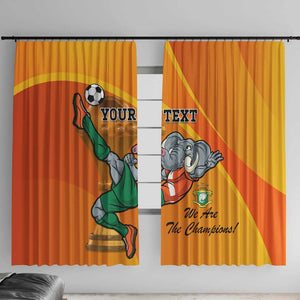 Custom Ivory Coast Football Window Curtain 2024 Mascot With Champions Trophy