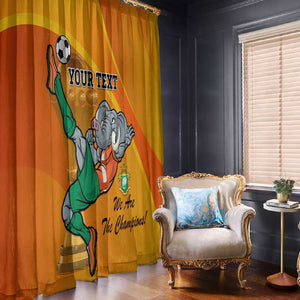 Custom Ivory Coast Football Window Curtain 2024 Mascot With Champions Trophy