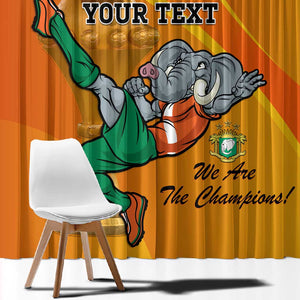 Custom Ivory Coast Football Window Curtain 2024 Mascot With Champions Trophy