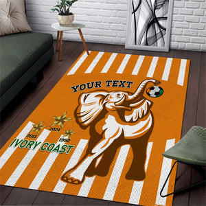 Custom Ivory Coast Football Area Rug Les Elephants 3rd Champions Proud