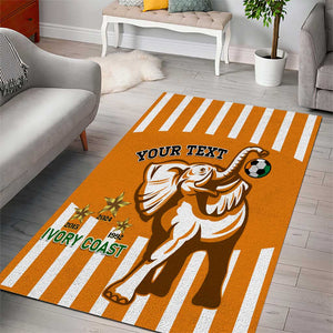 Custom Ivory Coast Football Area Rug Les Elephants 3rd Champions Proud