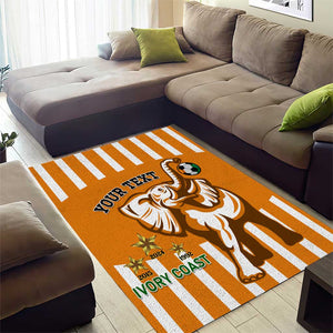 Custom Ivory Coast Football Area Rug Les Elephants 3rd Champions Proud