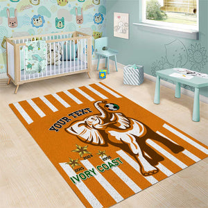 Custom Ivory Coast Football Area Rug Les Elephants 3rd Champions Proud