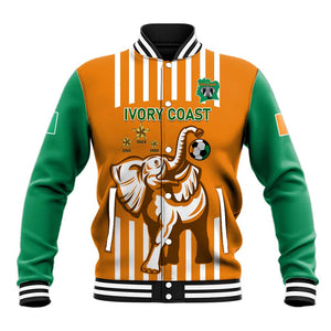 Custom Ivory Coast Football Baseball Jacket Les Elephants 3rd Champions Proud LT14