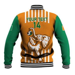 Custom Ivory Coast Football Baseball Jacket Les Elephants 3rd Champions Proud LT14