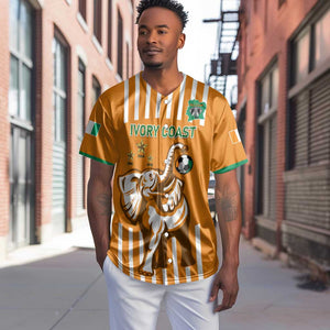 Custom Ivory Coast Football Baseball Jersey Les Elephants 3rd Champions Proud