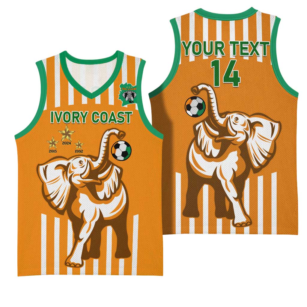 Custom Ivory Coast Football Basketball Jersey Les Elephants 3rd Champions Proud LT14