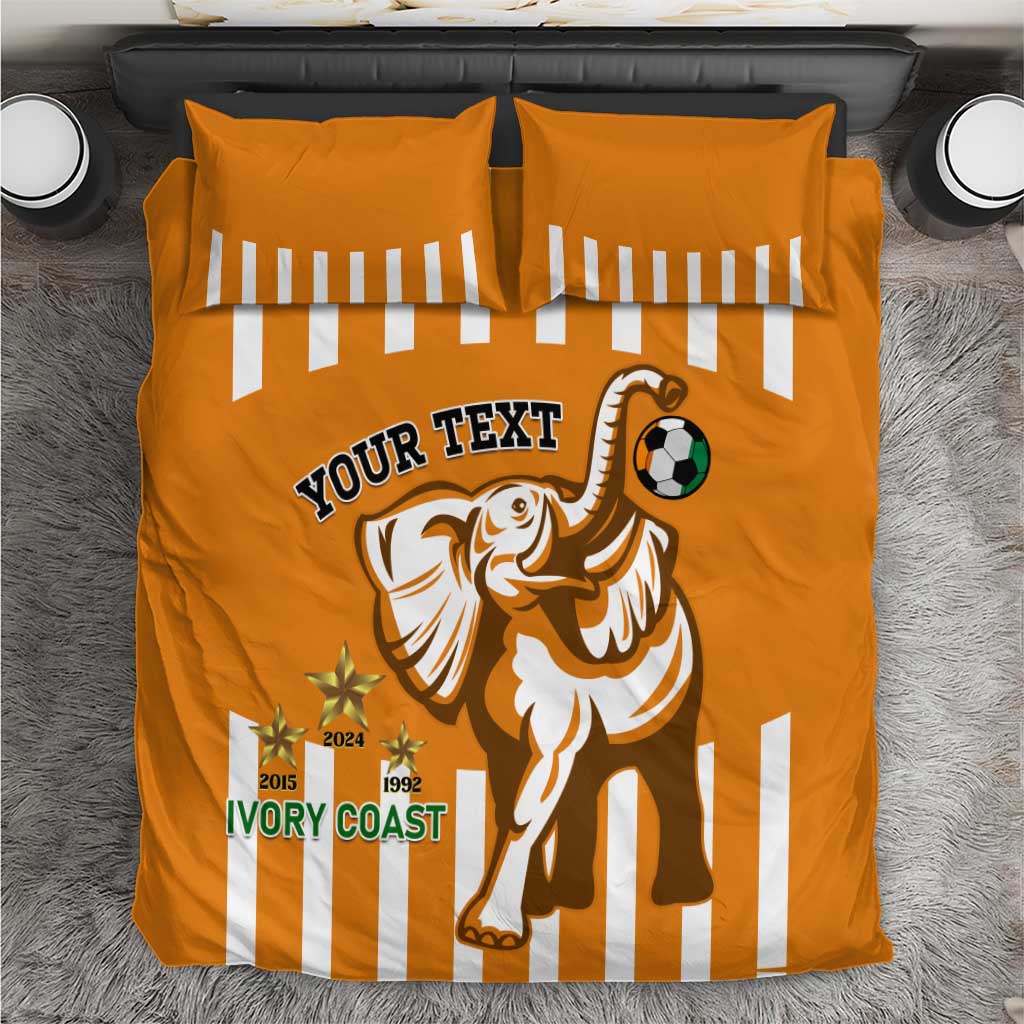 Custom Ivory Coast Football Bedding Set Les Elephants 3rd Champions Proud