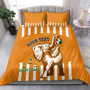 Custom Ivory Coast Football Bedding Set Les Elephants 3rd Champions Proud